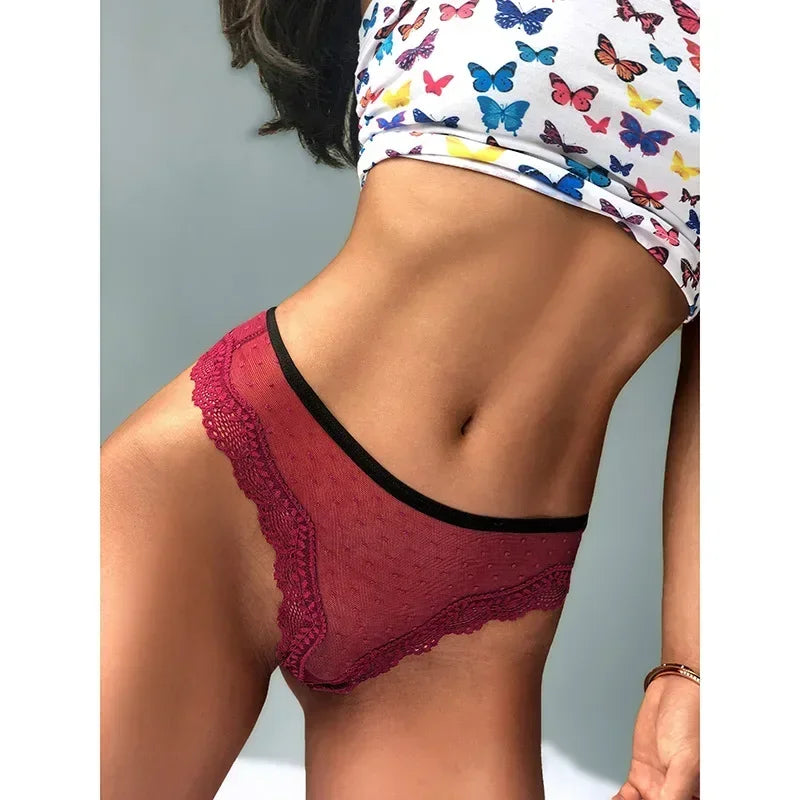 Sexy Lace Panties – Transparent Low-Waist Thong with Hollow Out Detail