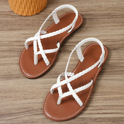 👡 Women Beach Woven Hollow Sandals