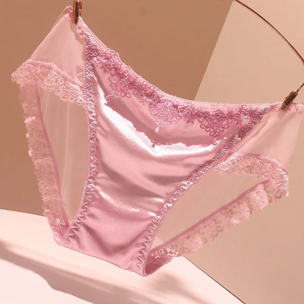 💖 Women's Panties Smooth Seamless Underpants – Satin & Lace Sexy Lingerie