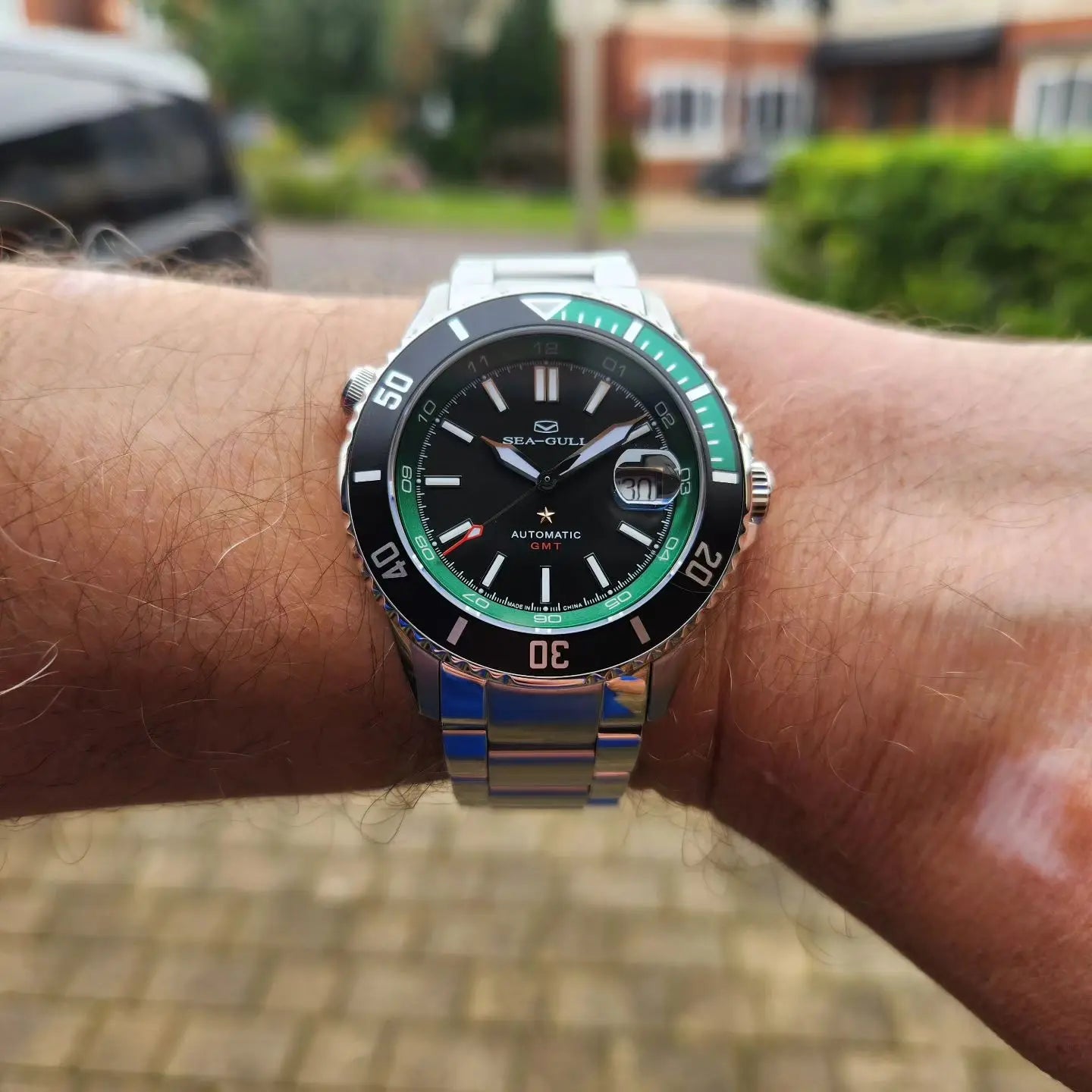 🌊 Seagull Dual Time Zone Men's Watch – Automatic Mechanical 200M Waterproof