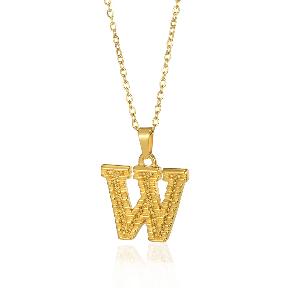 🔠 Gold Stainless Steel Initial Necklace