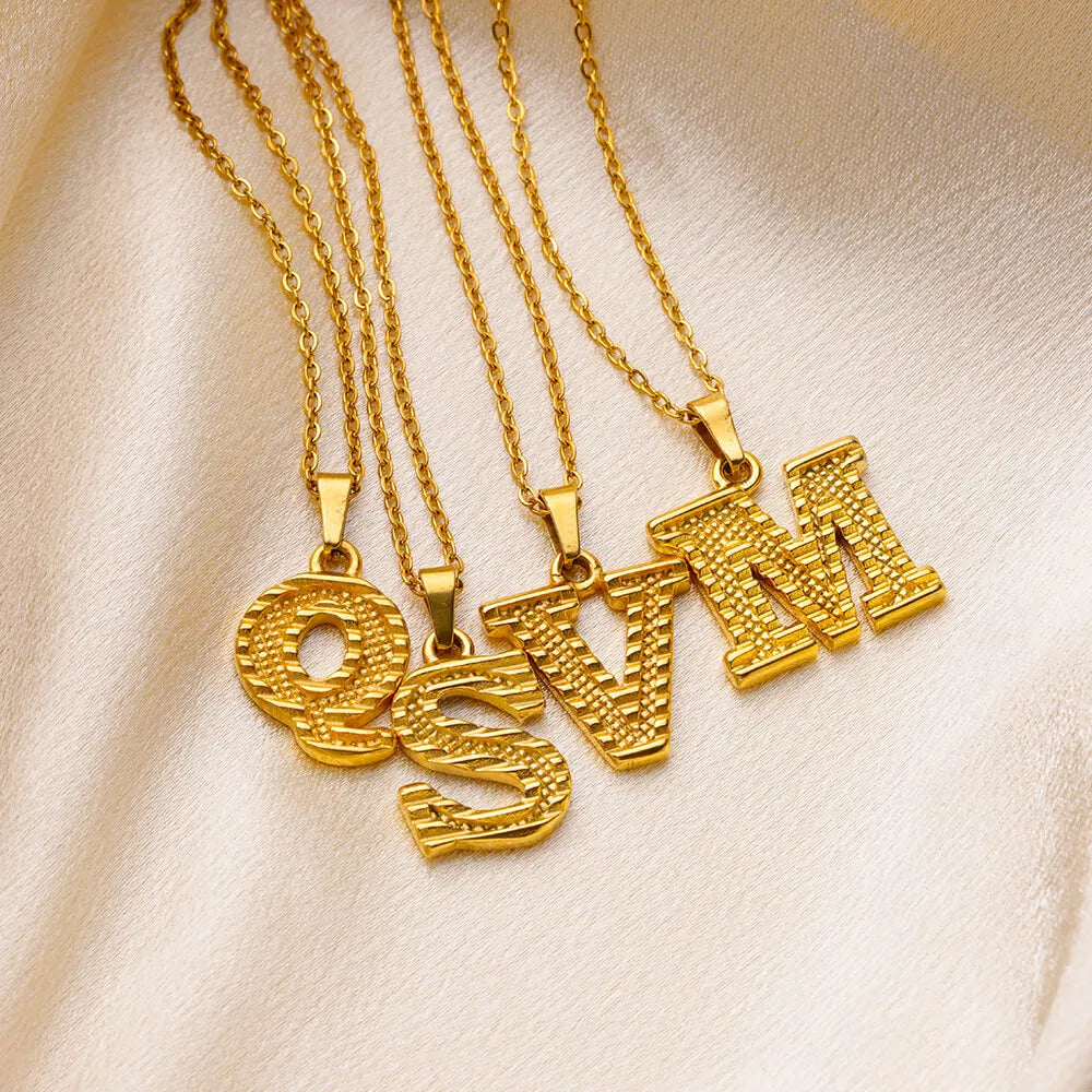 🔠 Gold Stainless Steel Initial Necklace