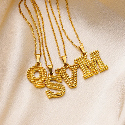 🔠 Gold Stainless Steel Initial Necklace