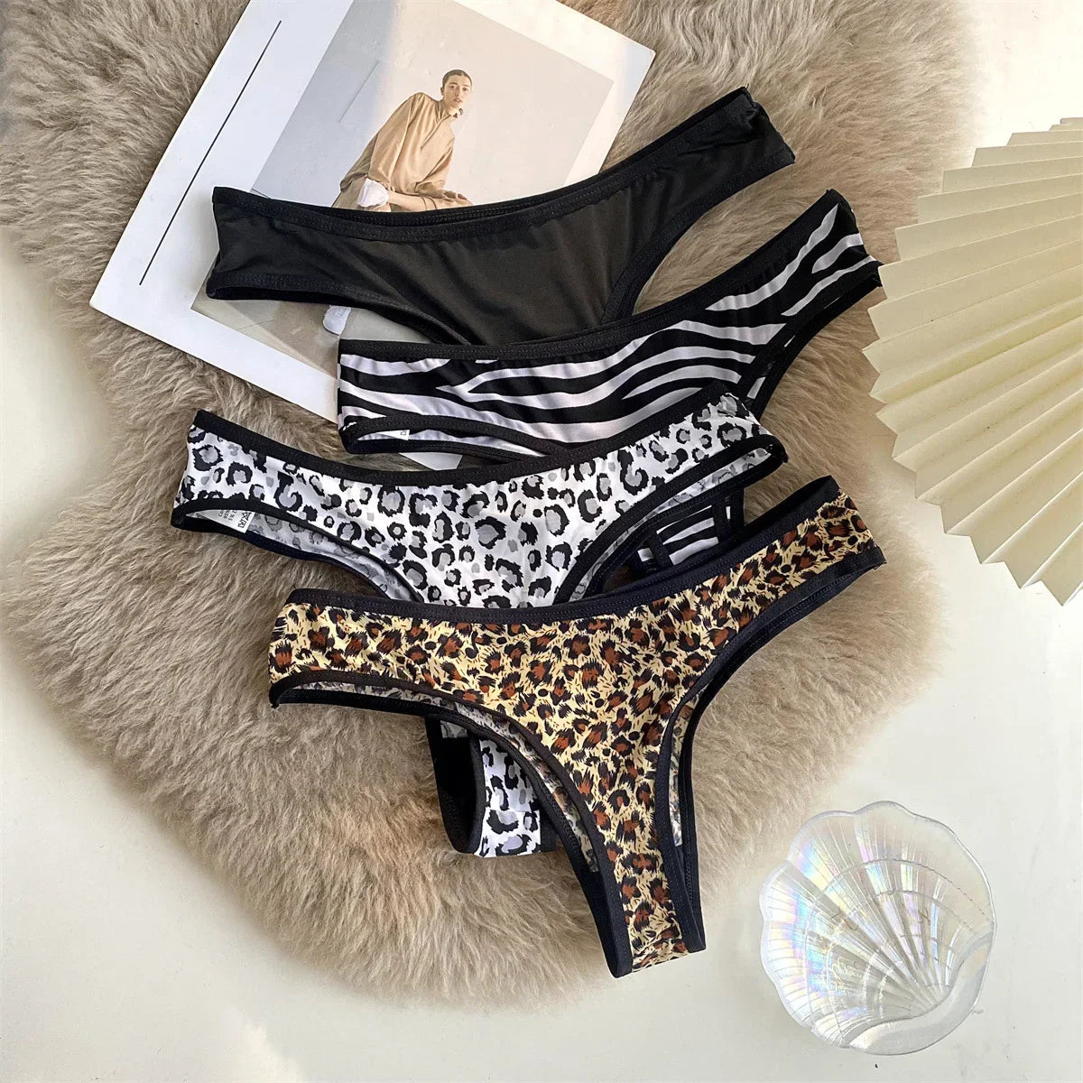 🐆 Leopard-Print Ice Silk Thong – Wild & Seamless Comfort
