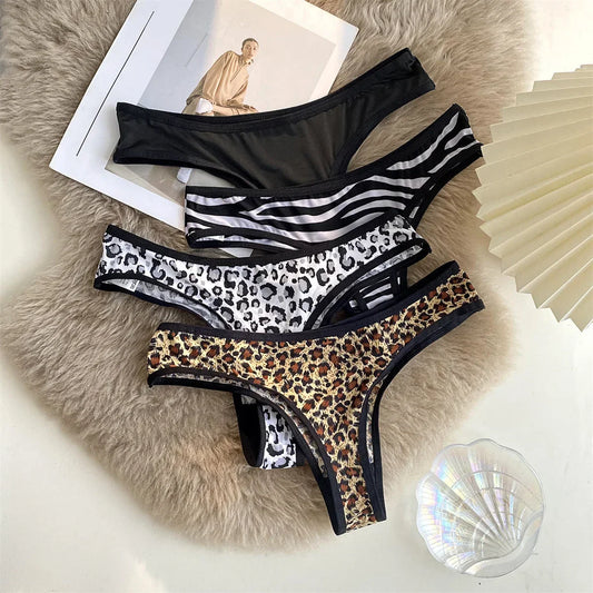 🐆 Leopard-Print Ice Silk Thong – Wild & Seamless Comfort