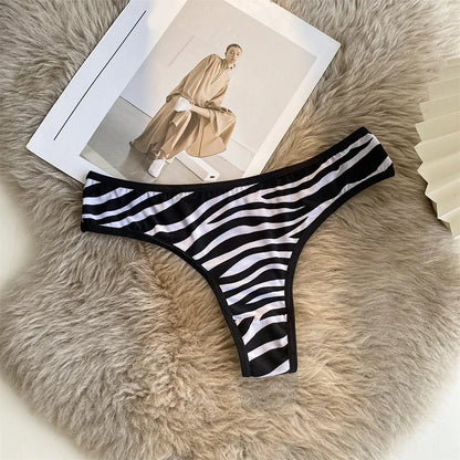 🐆 Leopard-Print Ice Silk Thong – Wild & Seamless Comfort