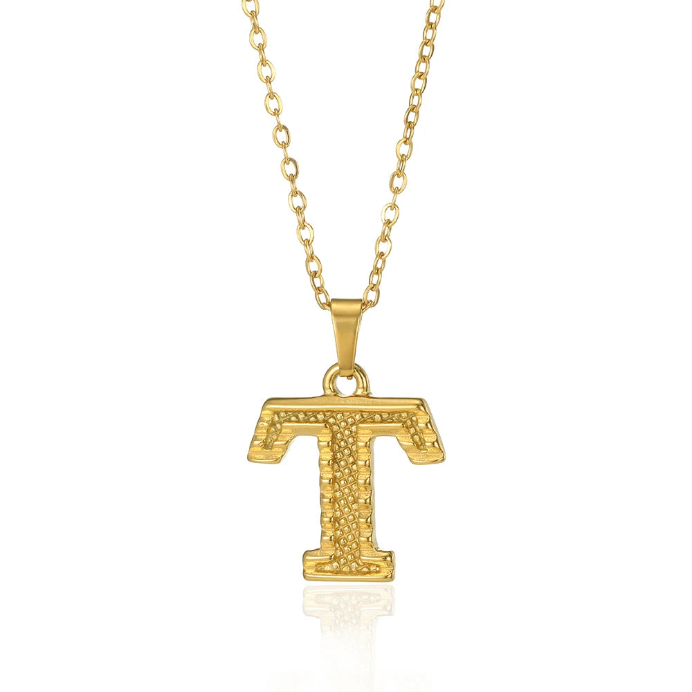 🔠 Gold Stainless Steel Initial Necklace