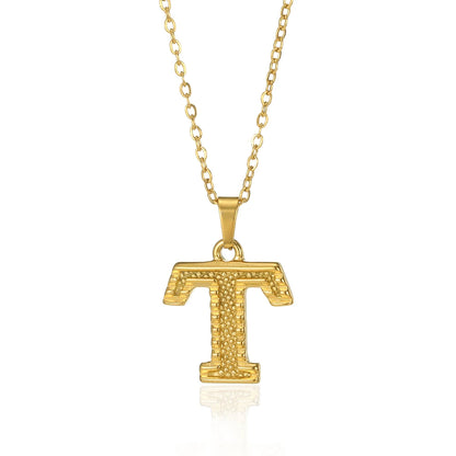 🔠 Gold Stainless Steel Initial Necklace