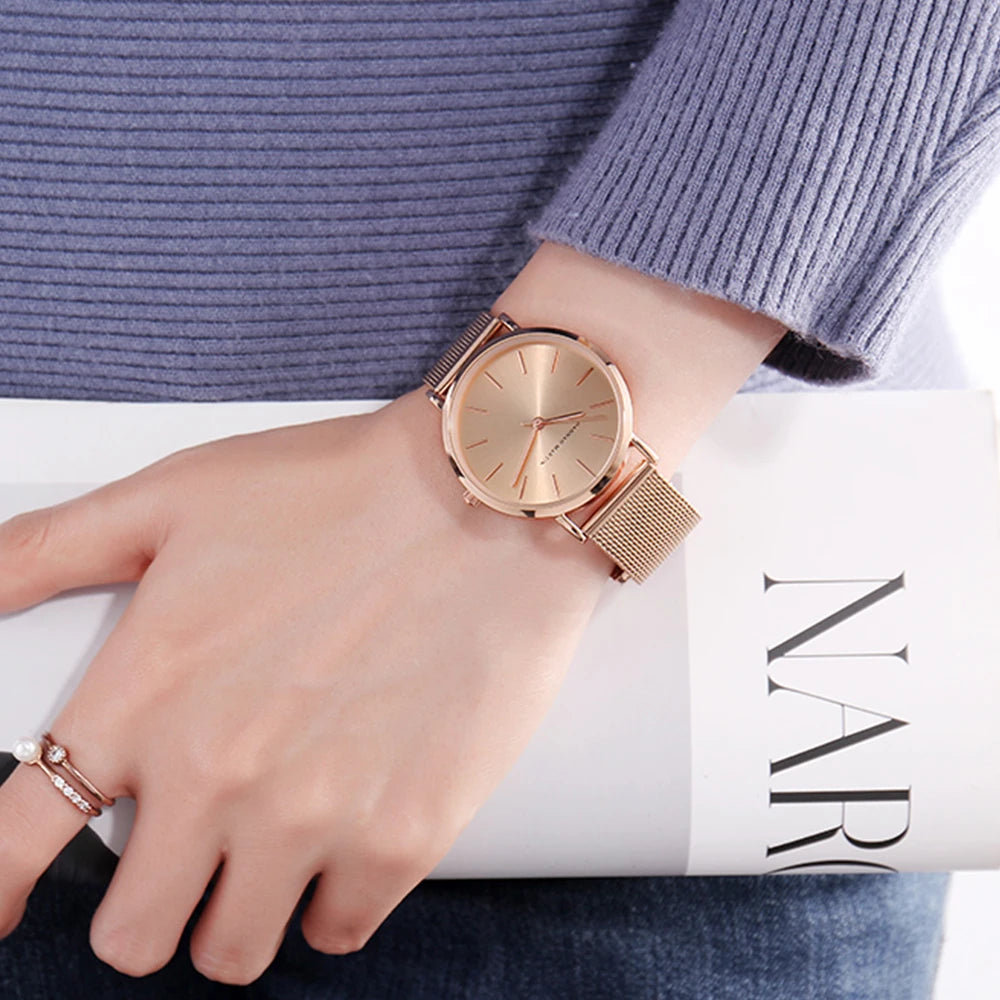 🌸 Luxury Rose Gold Ladies Watch