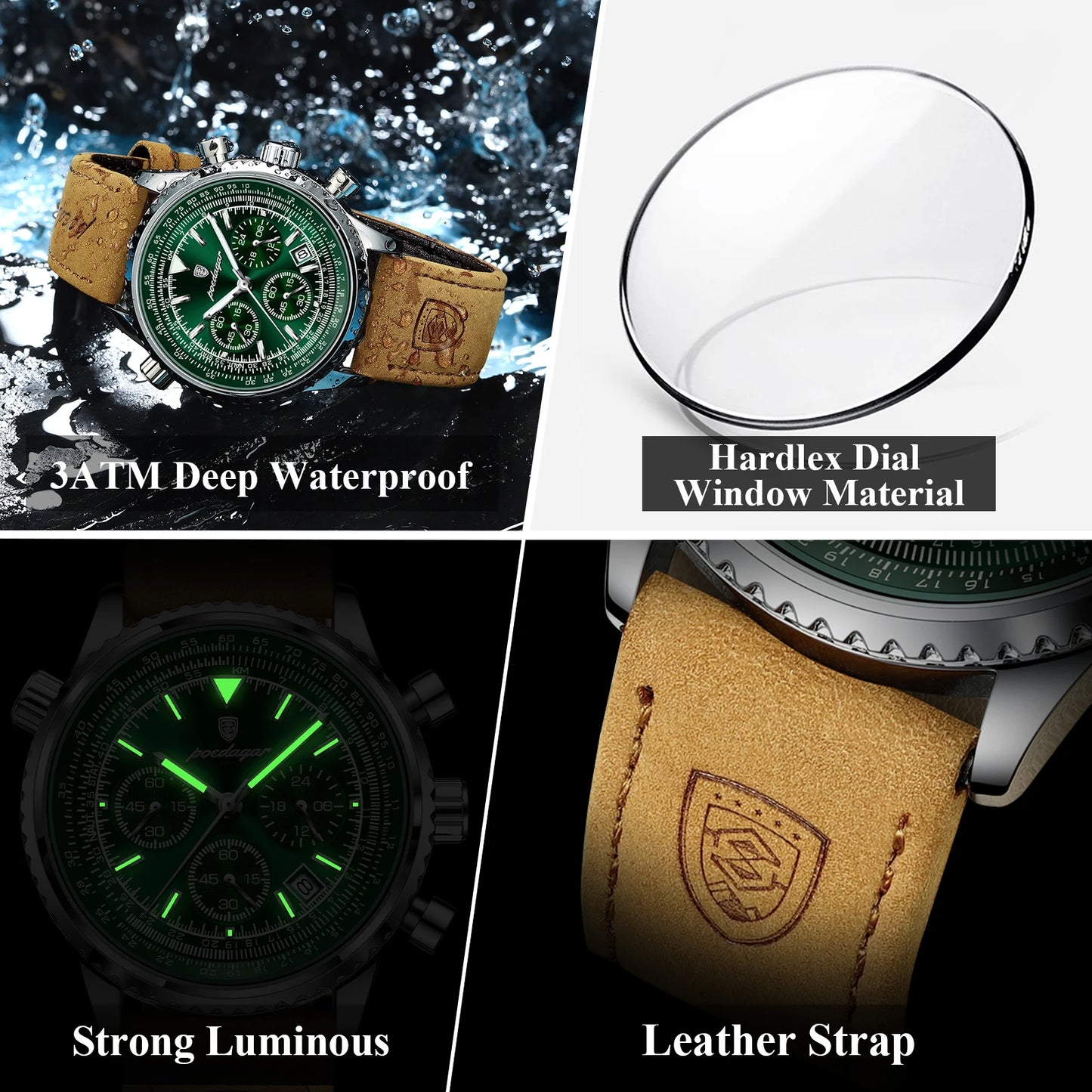 ⏱️ POEDAGAR Luxury Men’s Quartz Watch