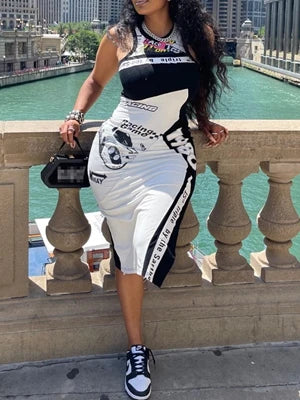 🔥 Stylish Lady Letter Printed Hip Hop Dress