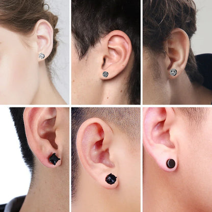 💎 1 Pair Crystal Strong Magnetic Ear Stud Clip Earrings