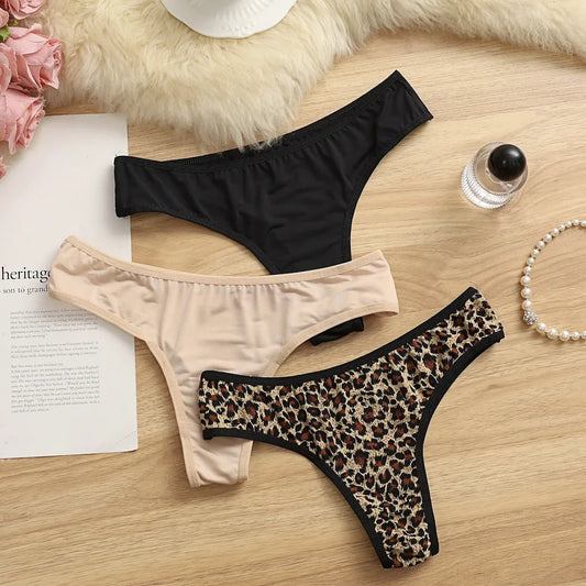 🐆 Leopard-Print Ice Silk Thong – Wild & Seamless Comfort