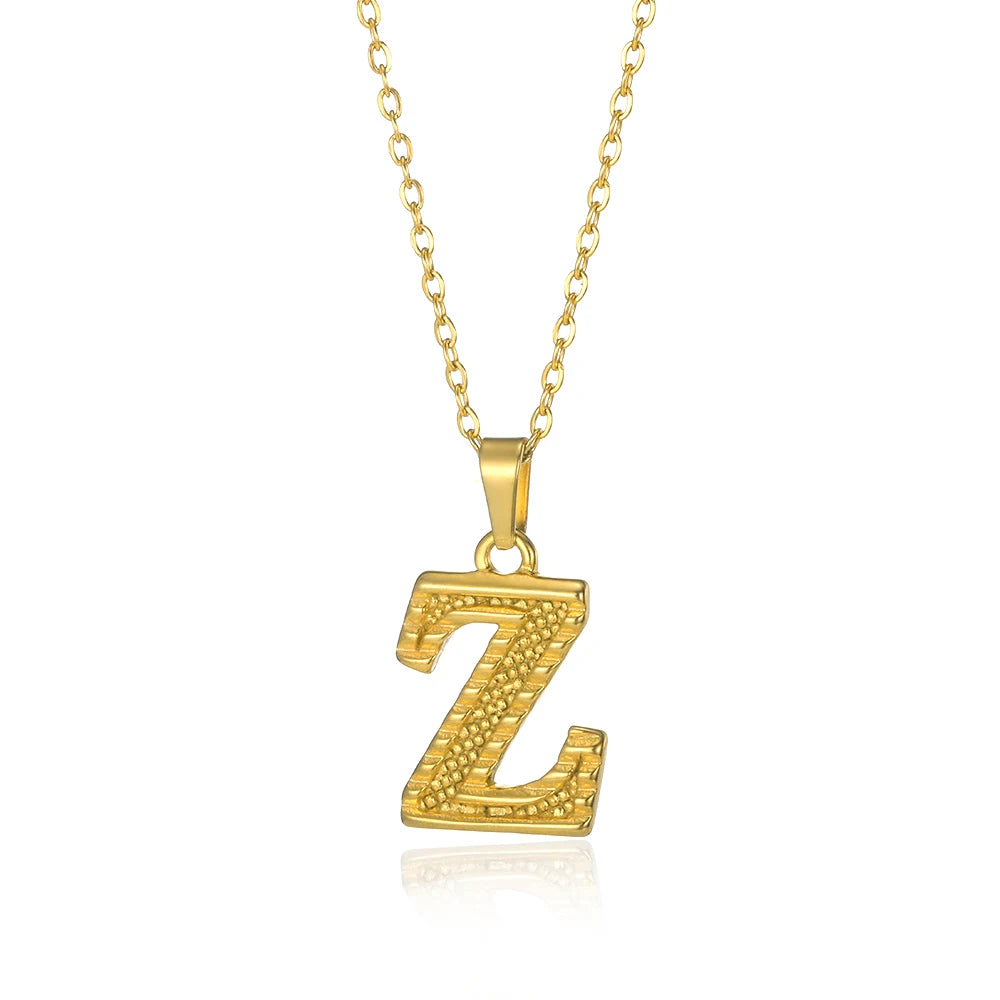 🔠 Gold Stainless Steel Initial Necklace