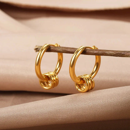 ✨ Heart Stainless Steel Hoop Earrings – Sparkling Elegance