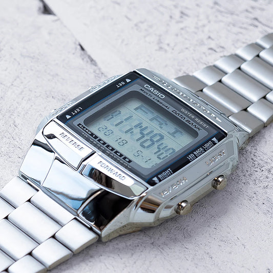 ⌚ Casio Vintage Silver Watch – Classic Digital Style for Men