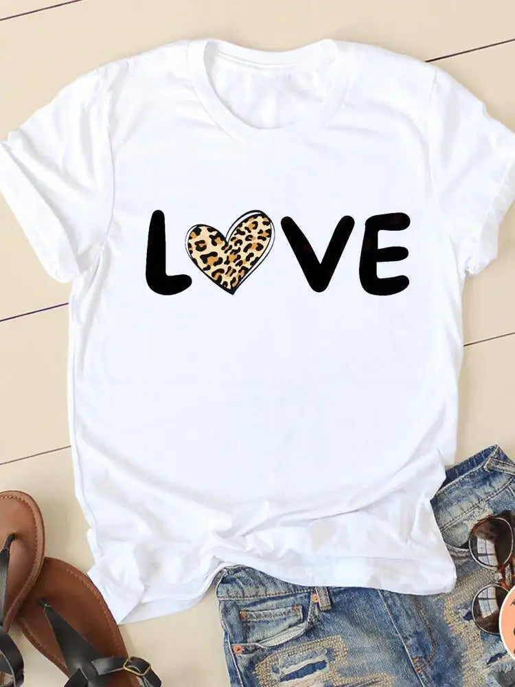 👚 Love Simple Printed T-Shirt – European & American Style