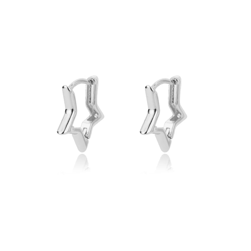 ✨ Heart Stainless Steel Hoop Earrings – Sparkling Elegance