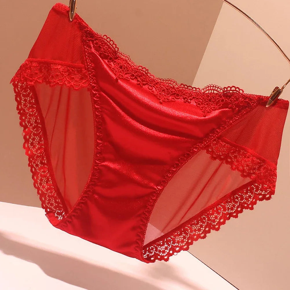 💖 Women's Panties Smooth Seamless Underpants – Satin & Lace Sexy Lingerie