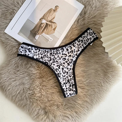 🐆 Leopard-Print Ice Silk Thong – Wild & Seamless Comfort