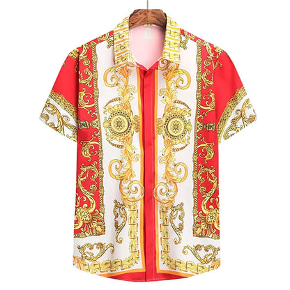 👑 Luxury Men’s Short Sleeve Button-Down Shirt