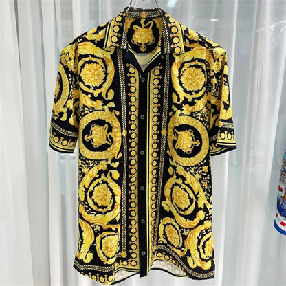 👑 Luxury Men’s Short Sleeve Button-Down Shirt