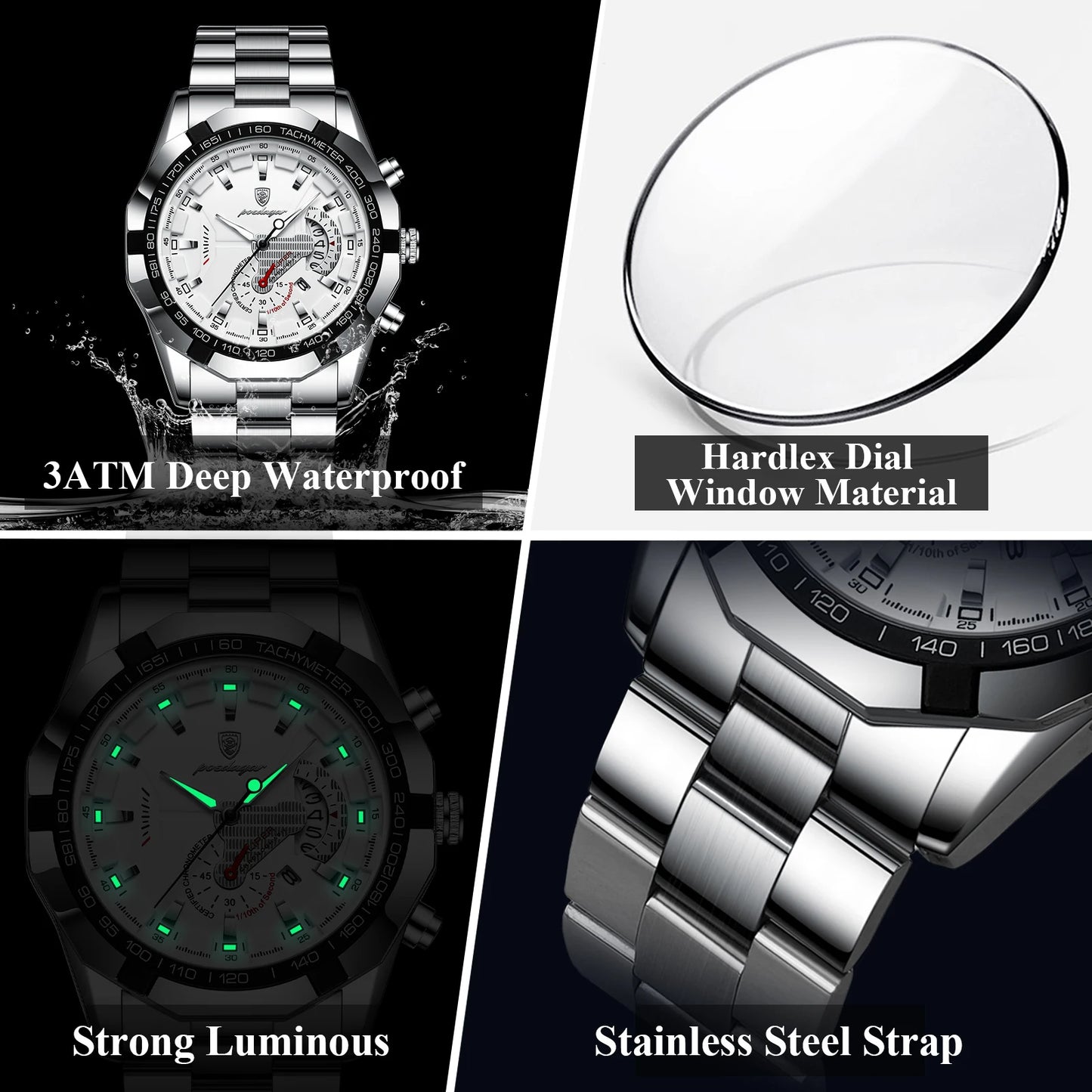 ⏱️ POEDAGAR Business Military Men’s Watch