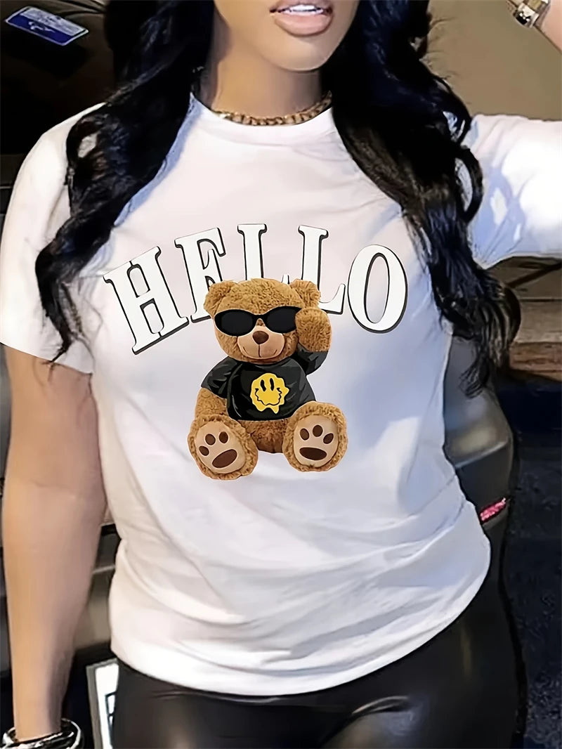🐻 Cartoon Bear Print T-Shirt