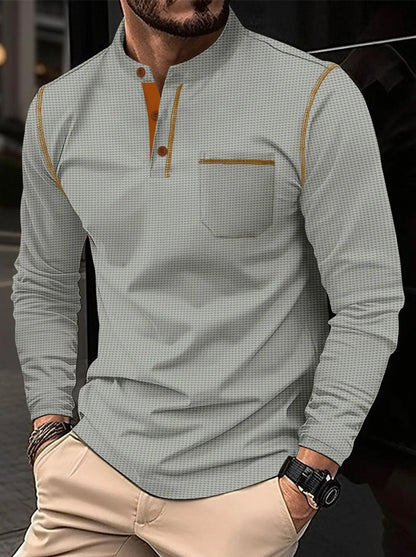🧵 Men’s Waffle Knit Henley Shirt