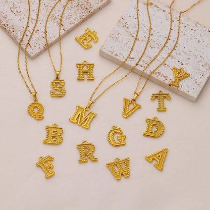 🔠 Gold Stainless Steel Initial Necklace