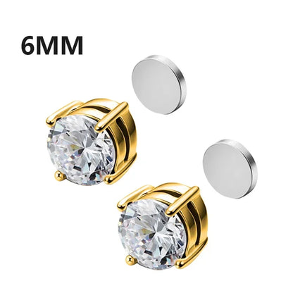 💎 1 Pair Crystal Strong Magnetic Ear Stud Clip Earrings