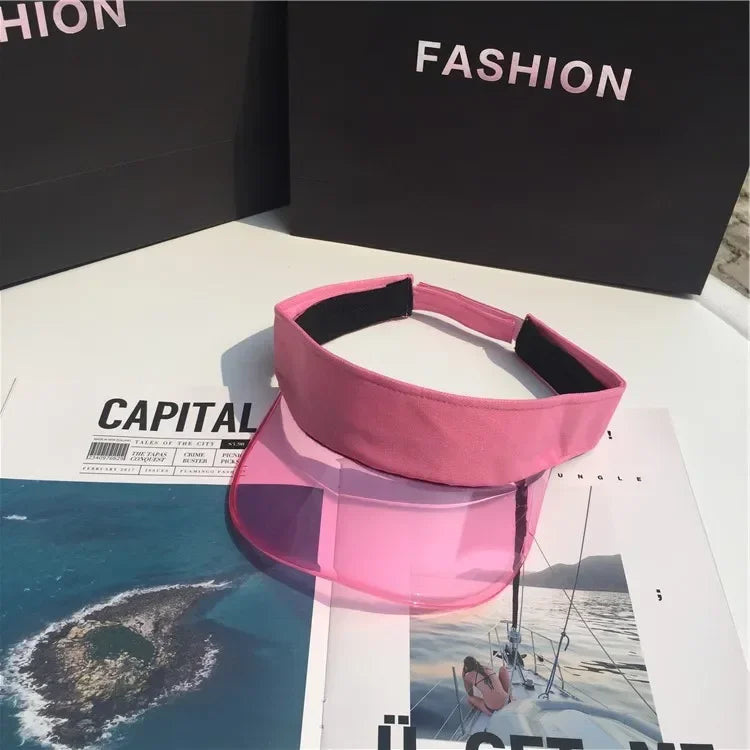 🕶️ Transparent Anti-UV Sun Visor – Stylish Summer Protection