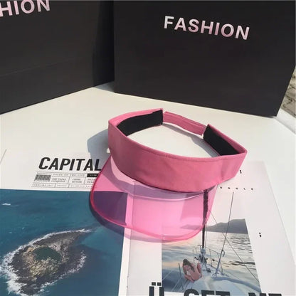 🕶️ Transparent Anti-UV Sun Visor – Stylish Summer Protection