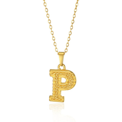 🔠 Gold Stainless Steel Initial Necklace
