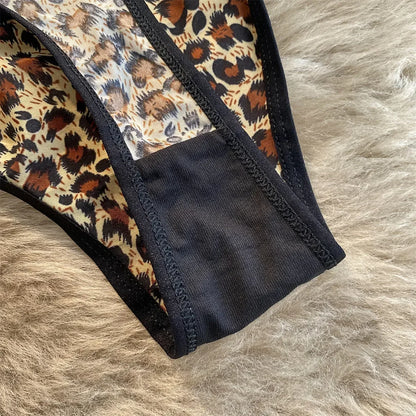 🐆 Leopard-Print Ice Silk Thong – Wild & Seamless Comfort
