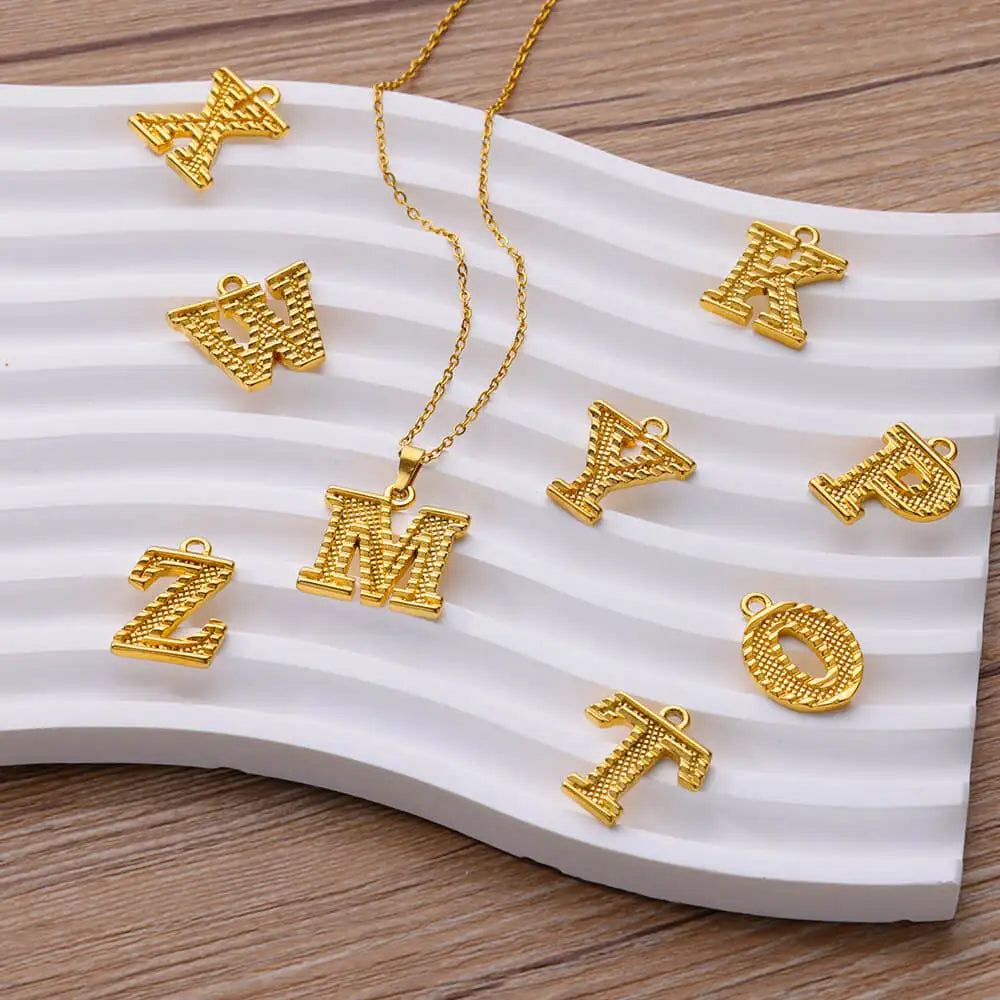 🔠 Gold Stainless Steel Initial Necklace