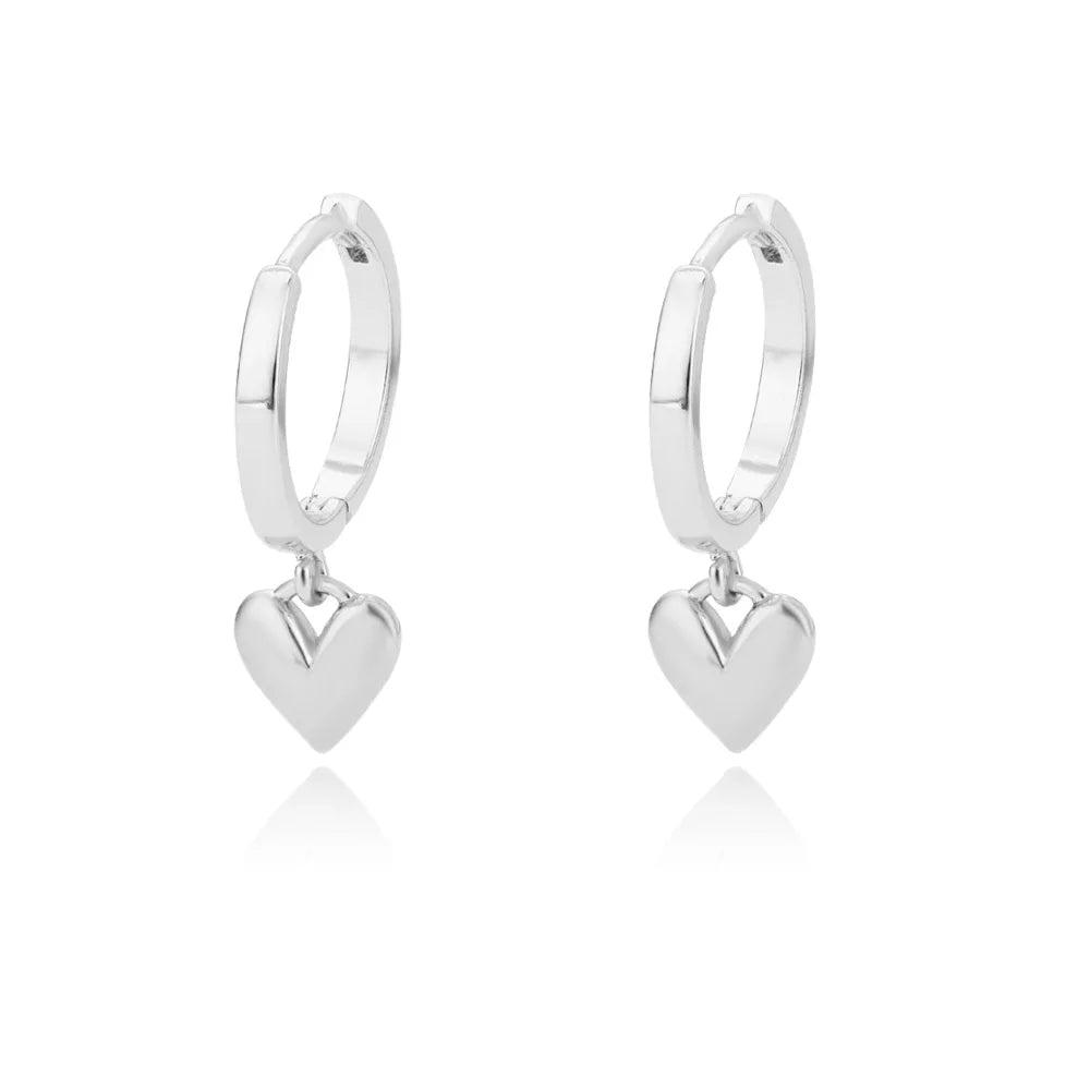 ✨ Heart Stainless Steel Hoop Earrings – Sparkling Elegance