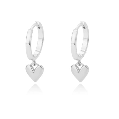 ✨ Heart Stainless Steel Hoop Earrings – Sparkling Elegance