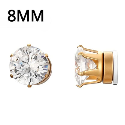 💎 1 Pair Crystal Strong Magnetic Ear Stud Clip Earrings