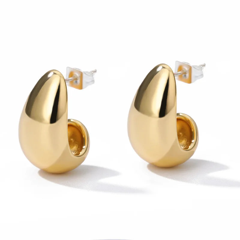 ✨ Heart Stainless Steel Hoop Earrings – Sparkling Elegance