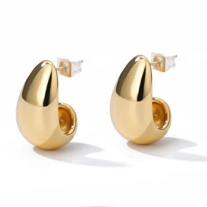 ✨ Heart Stainless Steel Hoop Earrings – Sparkling Elegance