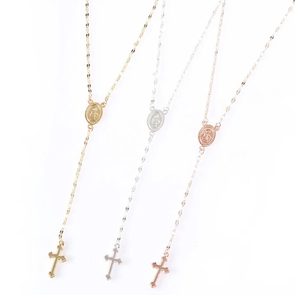 ✝️ 2024 New Vintage Christian Cross Bohemia Rosary Pendant Necklace