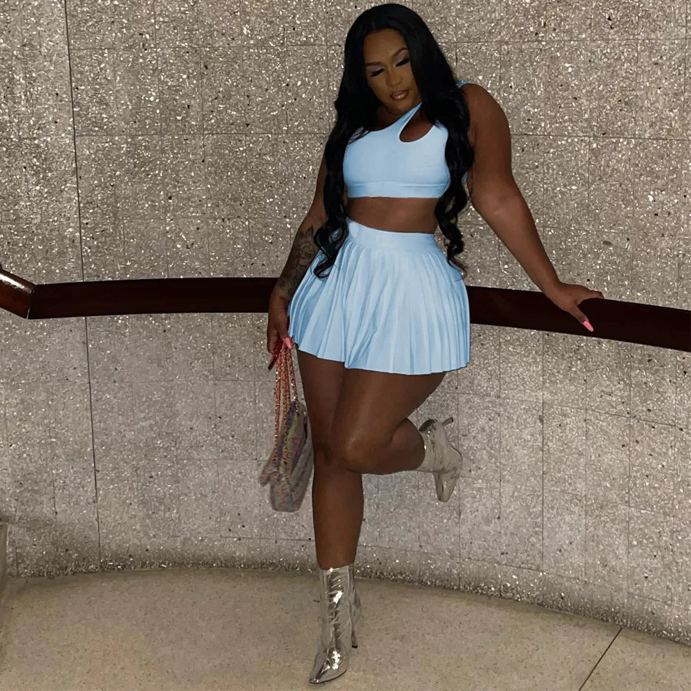 🔥 SEXY SPORTY 2-PIECE SET - Crop Top & Tennis Skirt 💪