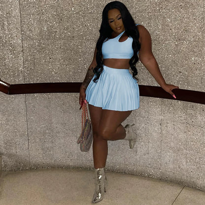 🔥 SEXY SPORTY 2-PIECE SET - Crop Top & Tennis Skirt 💪