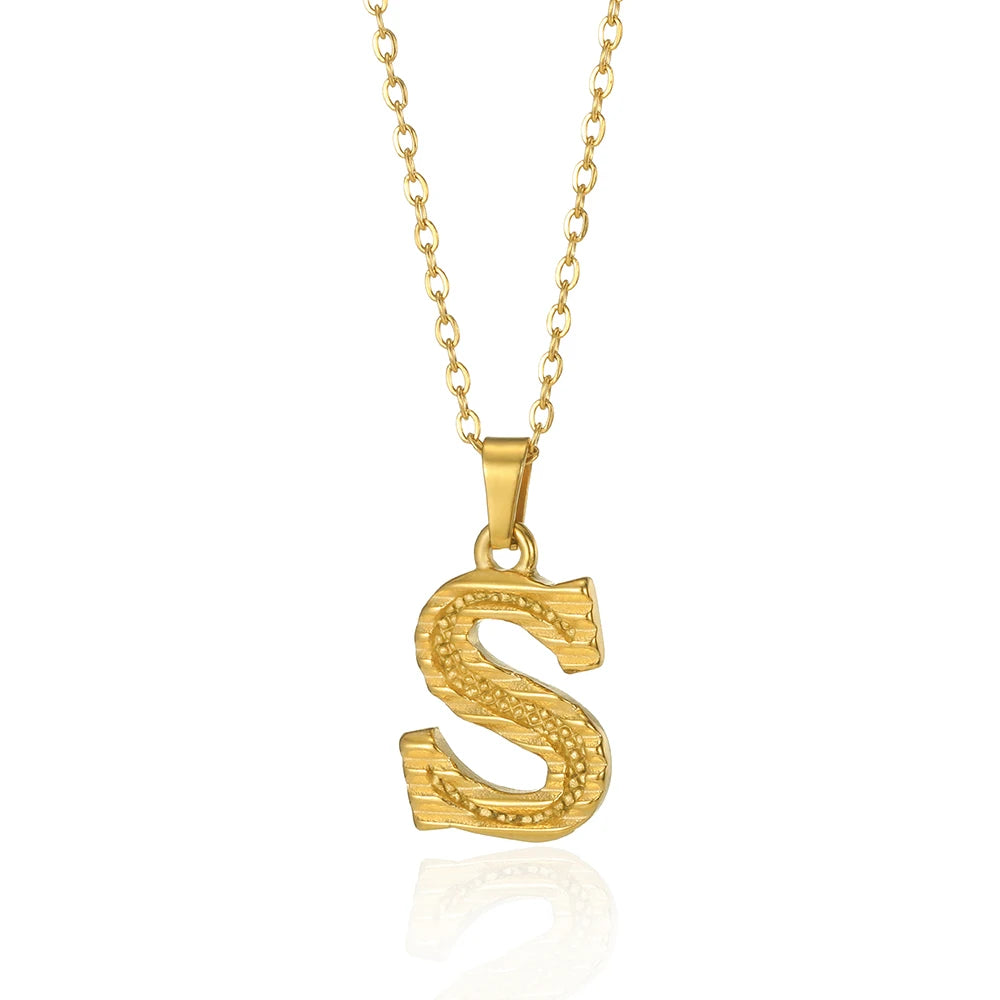 🔠 Gold Stainless Steel Initial Necklace