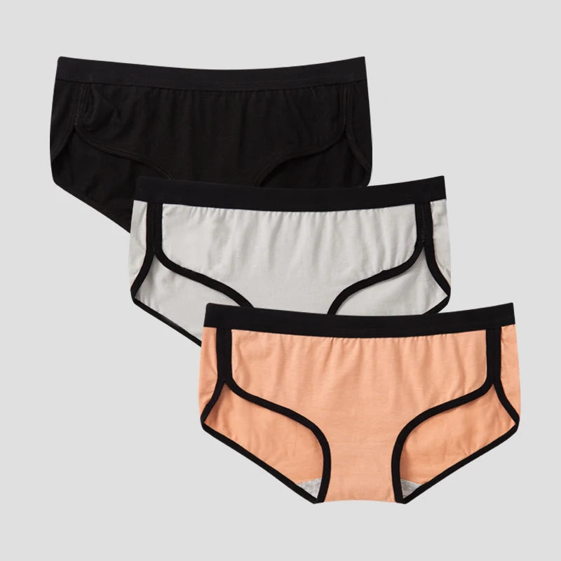 👙 BANNIROU 3Pcs Women's Briefs – Cotton Sports Fitness Panties