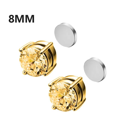 💎 1 Pair Crystal Strong Magnetic Ear Stud Clip Earrings