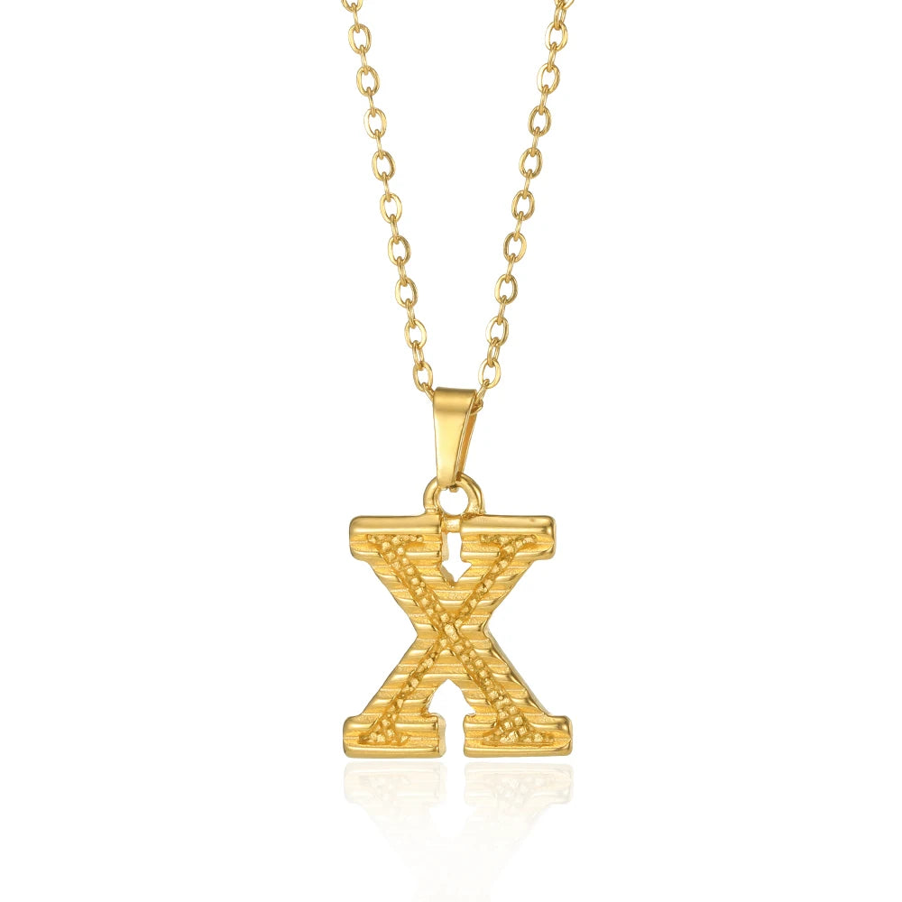 🔠 Gold Stainless Steel Initial Necklace