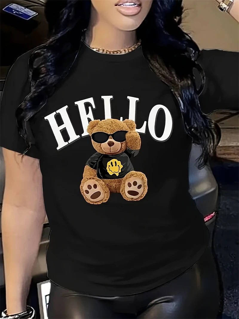 🐻 Cartoon Bear Print T-Shirt