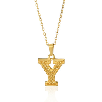 🔠 Gold Stainless Steel Initial Necklace